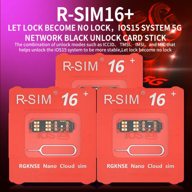 R-SIM 16+ Nano Unlock RSIM Card Fit for iPhone 13 12 mini 12 Pro XS MAX 8 IOS15#