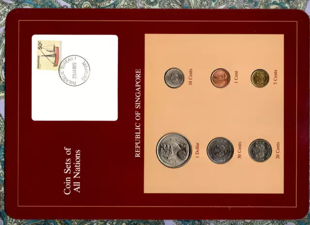 Coin Sets of All Nations Singapore 1982-1988 UNC $1 1984 10,20,50 cents 1987