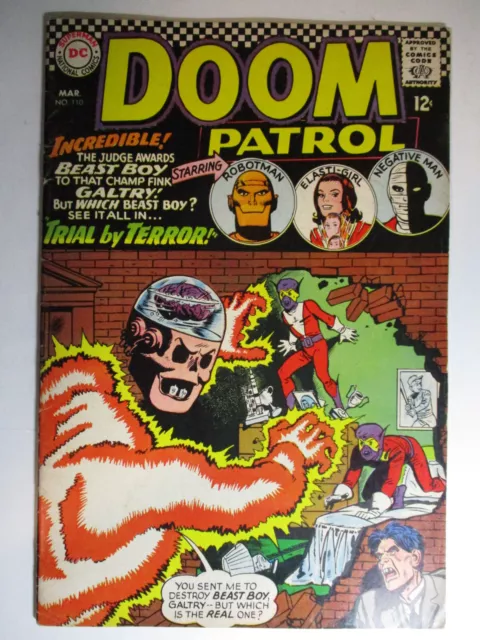 Doom Patrol #110 Trial By Terror, Beast Boy, VG/F, 5.0 (C), OW Pages