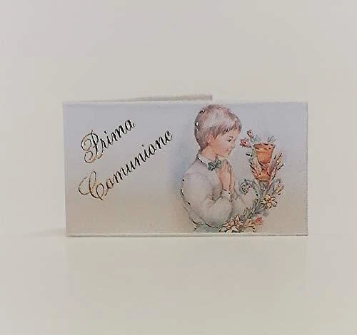 100 Bigliettini Bomboniera Prima Comunione - Cartoncino Avorio A6 Con Decoro Perlato A Rilievo - Foto 4