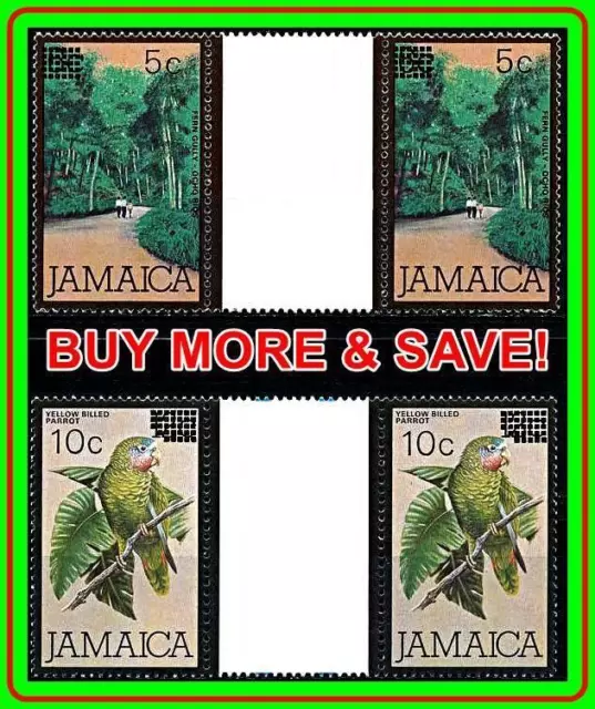 Jamaika 1984 Vogel / Wald Zuschlag Gutter Paar Sc #581-82 MNH Papageien