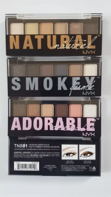 NYX The Natural TNSO1 - Smokey TSS01 - Adorable TASO1 Eye Shadow Palette U Pik *