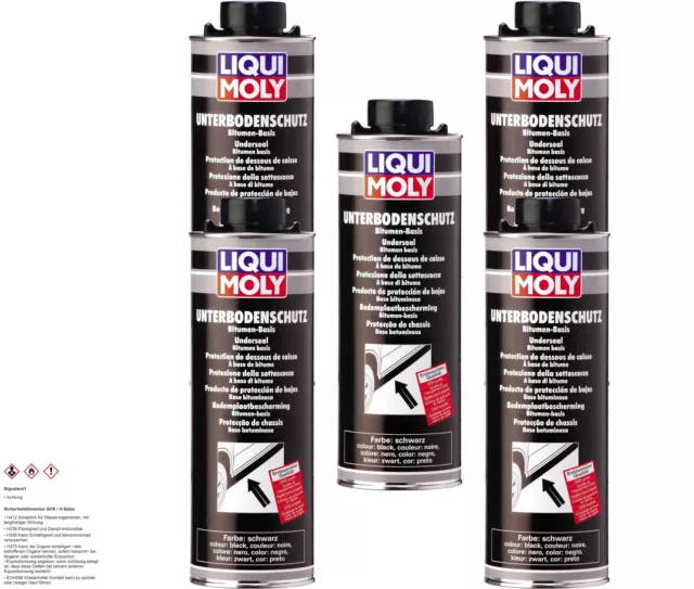 5x Liqui Moly bajo Protección Del Suelo Betún Negra Karosserieschutzrost Cuidado