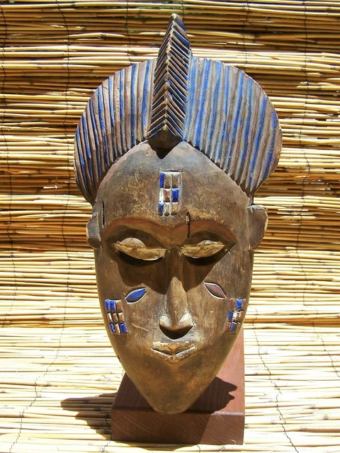 African Art Baule Mask from Ivory Coast 16" Tall