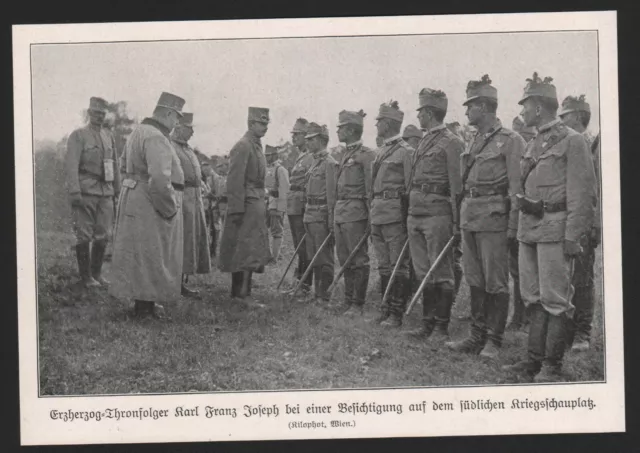 1915 Bilddokument Bildnis Erzherzog-Thronfolger Karl Franz Joseph WWI