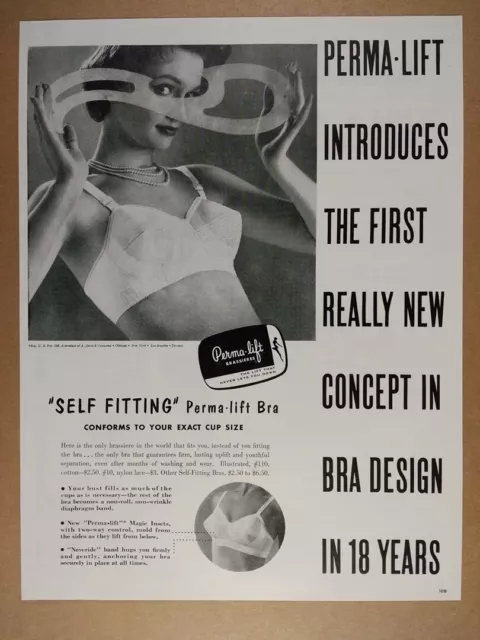 1957 WOMEN'S PERMA lift their back strapless bra slip vintage fashion ad  $5.99 - PicClick