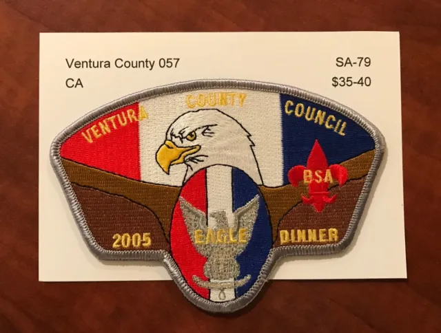 Boy Scout Patch, CSP, Ventura County Council, 2005 Eagle Dinner, Gry Bdr, New