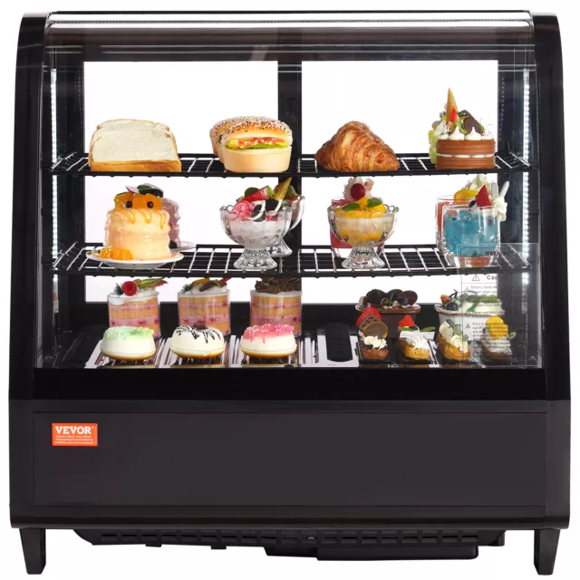 VEVOR Refrigerated Display Case Bakery Display Fridge Case 3.5 cu ft/100L 2-Tier