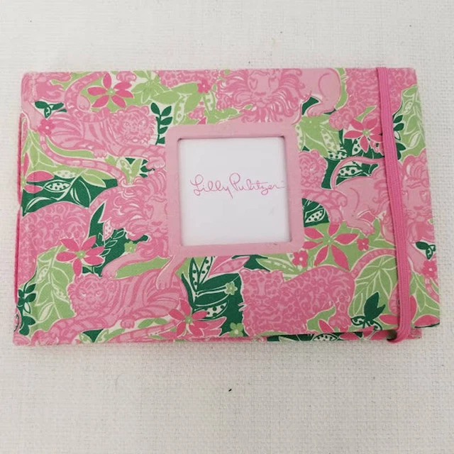 Lilly Pulitzer Pink Green fan fold photo album cloth fabric