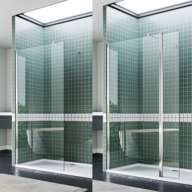 Glass Walk In Box WALK IN SHOWER Enclosure Wet Room Glass Screen Panel With 180° Flipper ...