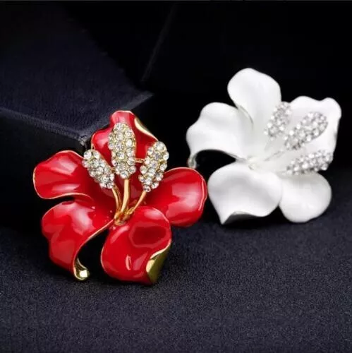 AU New Vintage Blossom Flower Wedding Brooch Retro Rhinestone Bridal Bouquet Pin