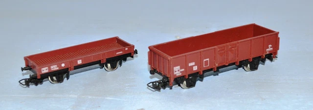 JOUEF Champagnole lot de 2 wagons : tombereau "métal" et plat à bords bas