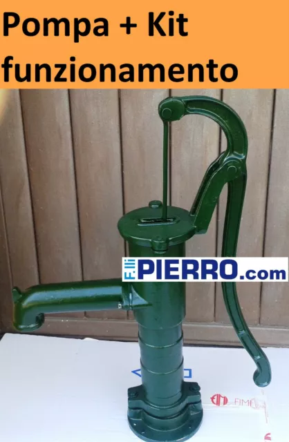 + Kit funzionamento Pompa mano pozzo decorativa ghisa fontana leva colonna acqua