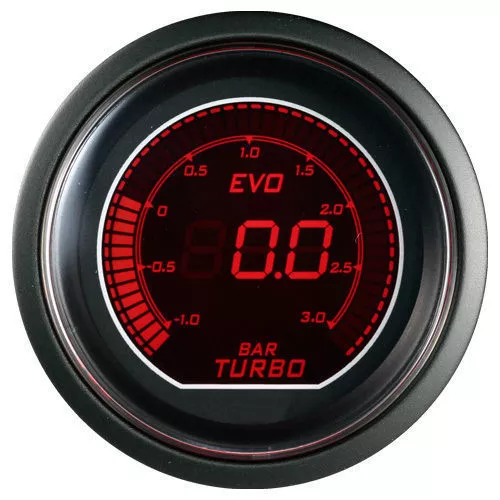 52mm Autogauge EVO Series Digital Led BOOST TURBO Meter Gauge Red / Blue - BAR