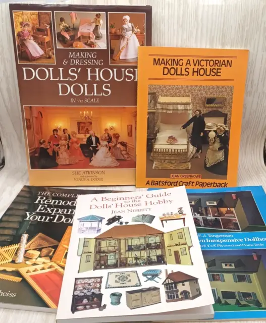 LOT Miniature dolls house BOOKS doll making victorian hobby plans bundle