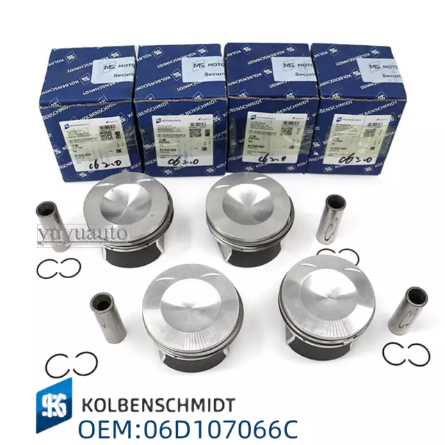 4x  Pistons & Rings Set Φ20mm 82.5mm For VW GTI Passat EOS AUDI A4 2.0 TFSI