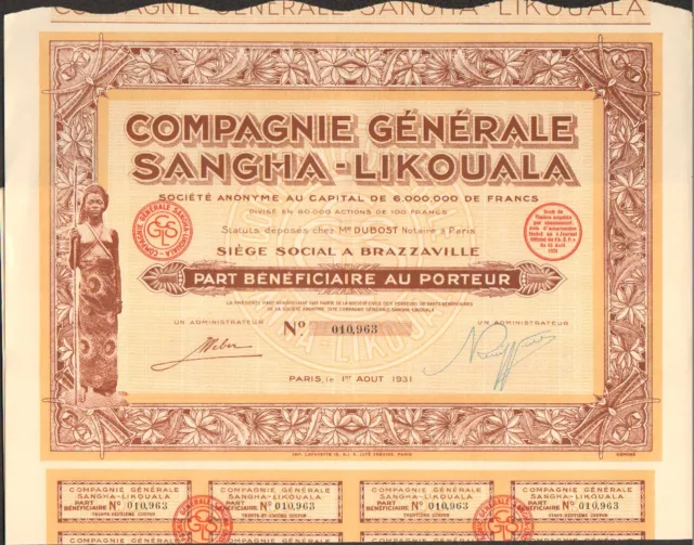 DECO => Compagnie Générale SANGHA-LIKOUALA (BRAZZAVILLE CONGO BELGE) (I)