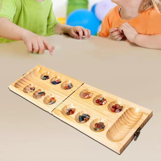 Holz Mancala Brettspiel Tischspiel 50 Perlen für Partyunterhaltung Kinder