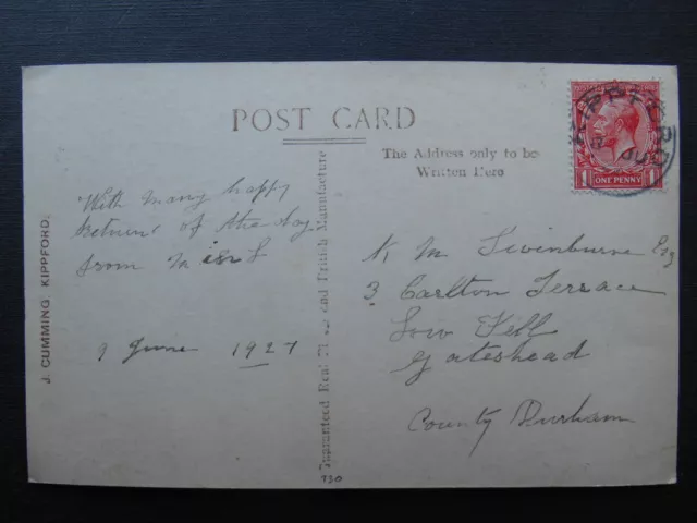 Kippford Vale of Urr Kirkcudbrightshire *Vintage* J Cumming RP 1927 Houses Pier 2