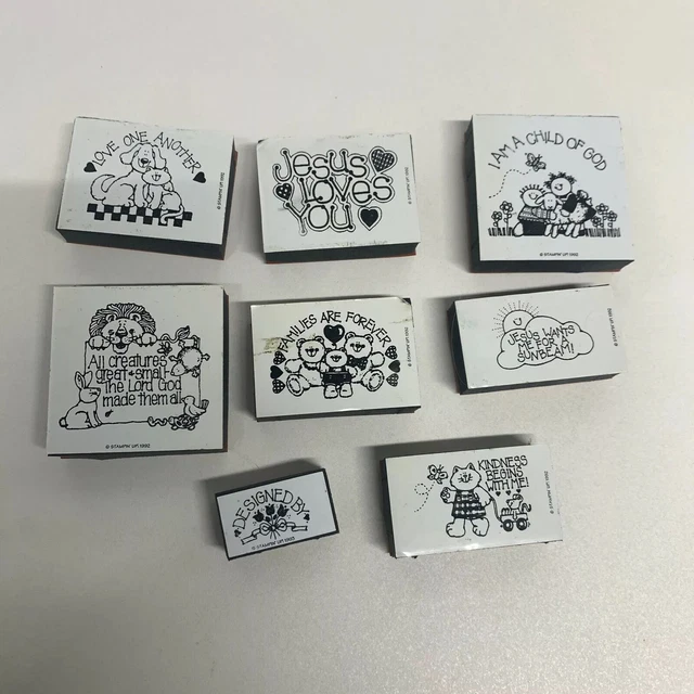 Lot Of 8 Stampin' Up Foam Mounted Rubber Stamp Sets Mixed Themes Vintage 1992-93