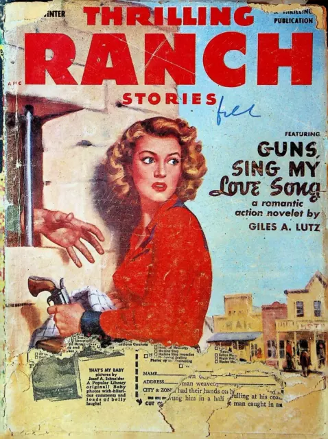 Thrilling Ranch Stories Pulp Winter 1951 Giles Lutz Clee Woods Mona Farnsworth