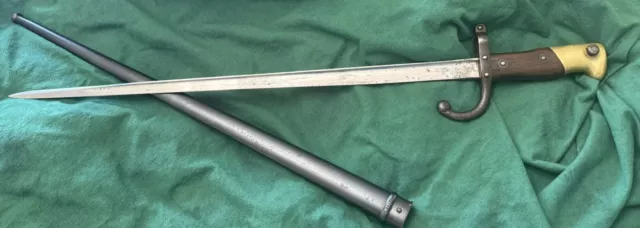 Original French Bayonet Model 1872 Gras WWI With Original Scabbard