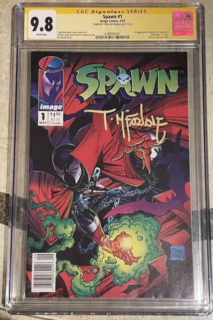 Spawn #1 NEWSSTAND edition CGC 9.8 SS - signed by Todd McFarlane - 1992