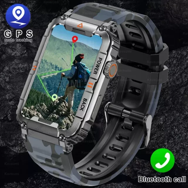 Hommes Smartwatch Hommes smartuhr Bluetooth Appel Sport GPS Femmes Étanche