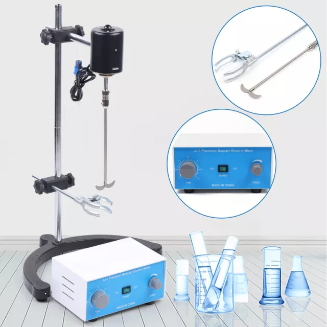 110V Overhead Electric Stirrer Lab Mixer Agitator 200W Variable Speed Drum Mixer