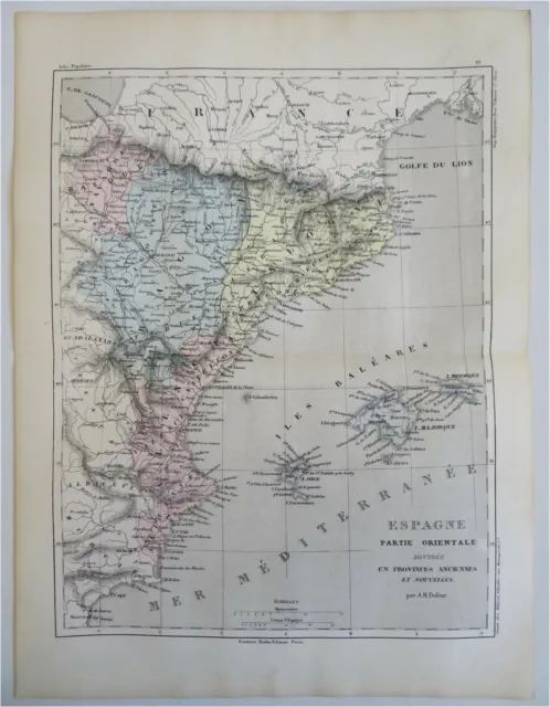 Iberia Spain Barcelona Balearic Islands Basque Country c. 1855 Dufour map