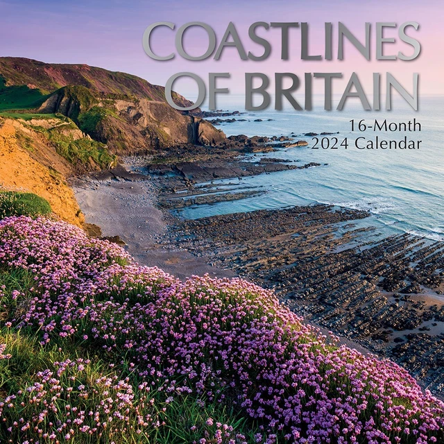 2024 CALENDAR Coastlines Of Britain Square Wall 16 Month Home Christmas