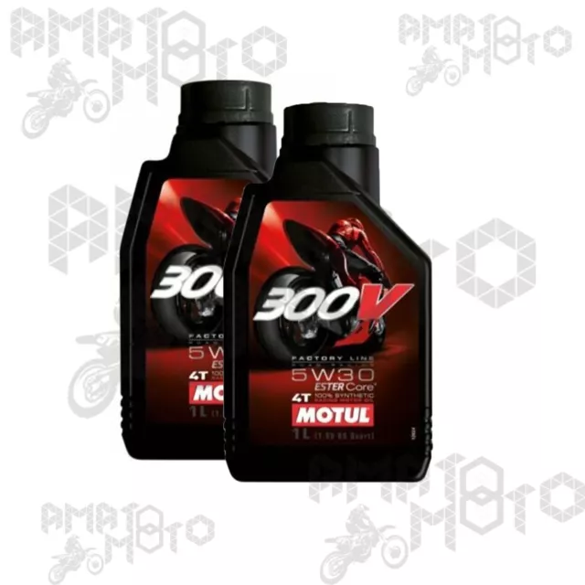 Huile Moteur Motul 300V 5W30 4T Moto 100% Synthétique Factory Line Road Racing 2