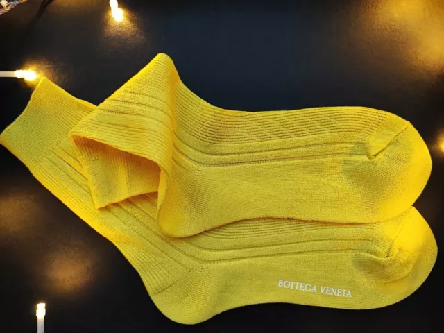 Bottega Veneta Knitted Crew Socks Yellow  Nwot