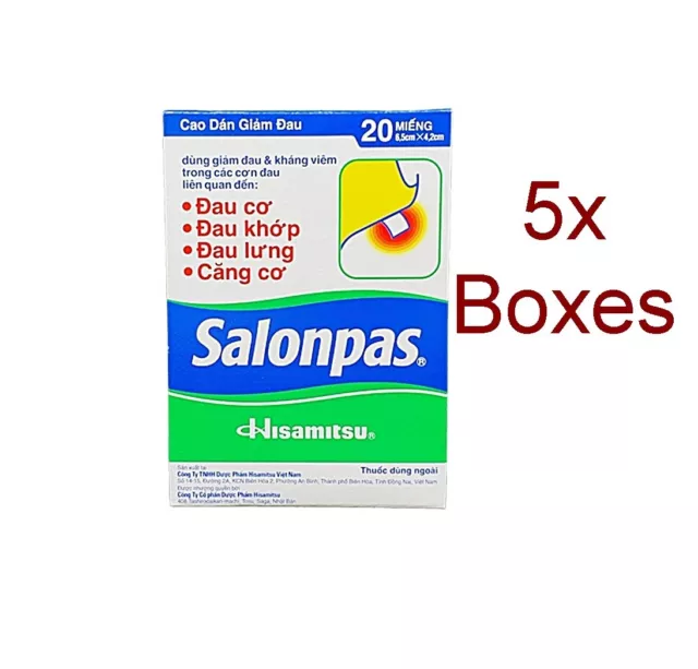 5 Boxen 100 Patches Salonpas Patch Hisamitsu Schmerzlindernd