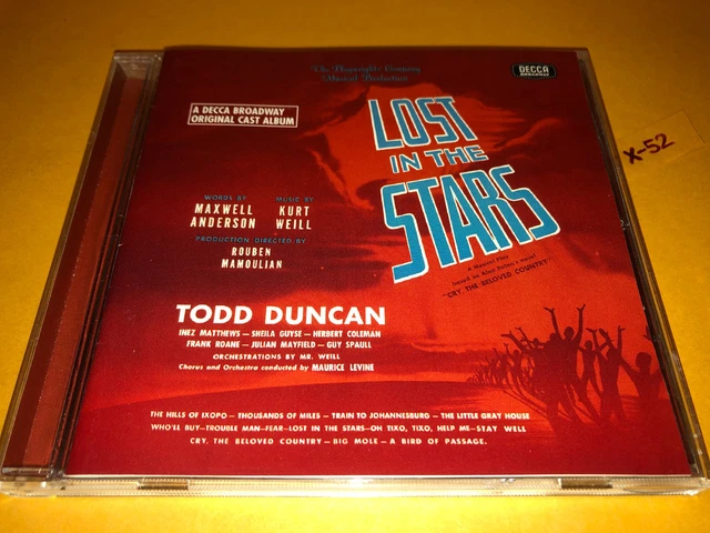 LOST IN THE STARS musical CD broadway original cast TODD DUNCAN maxwell anderson
