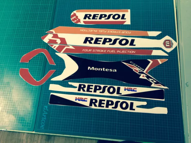 Montesa 4RT 2014 Style Works Repsol Schutzblech/Fender & Rahmen Aufkleber Set