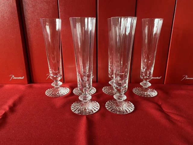 6 flûtes à champagne - Modele mille nuit - cristal de Baccarat (prix à la pièce)