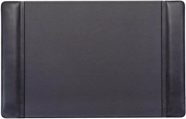 Dacasso Classic Leather Side Rail Desk pad, 22 x 14, Black 22x14,