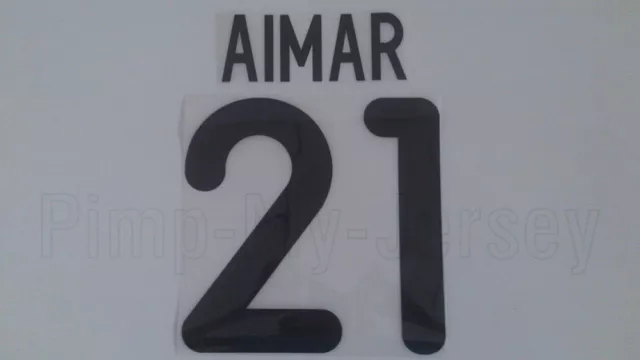 PABLO AIMAR #21 Valencia Home & Away 2001-2002 Name Set