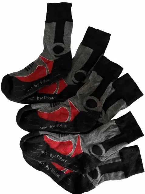 Rohner Socken Trekking/Wandern Damen/Herren Gr.39-42 Schwarz Rot 3Paar