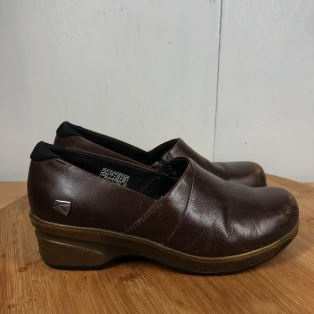 Keen Shoes Womens 7 Clogs Mora Work Brown Leather Slip On Wedge Nurse Loafers