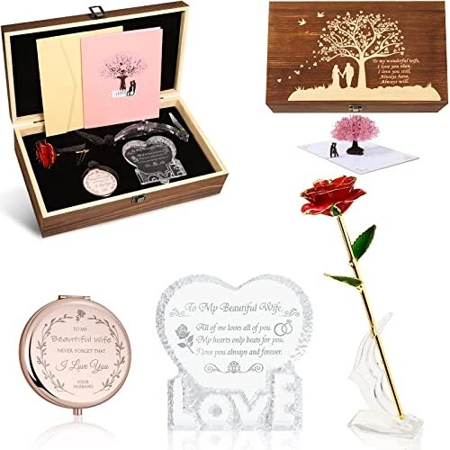 Anniversary Wedding Gifts for Wife, Wedding Gifts for Wife Including 24K Gold