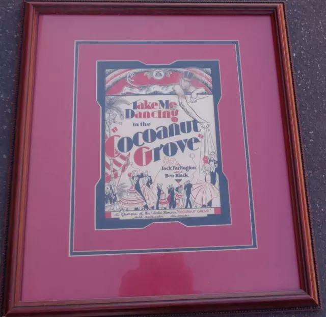 Vintage Collectible Art – Cocoanut Grove, Hotel Ambassador, Los Angeles – FRAMED 2