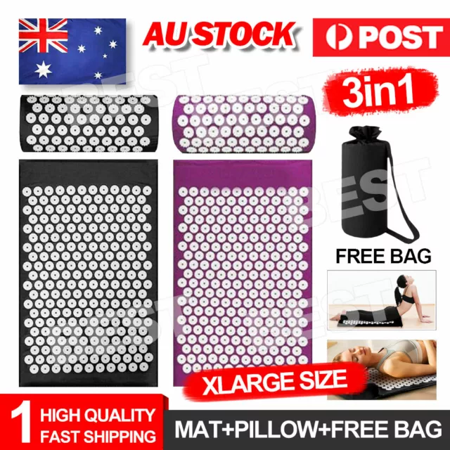 Yoga Massage Acupressure Mat Shakti Sit Lying Mats Pain Stress Soreness Relax AU