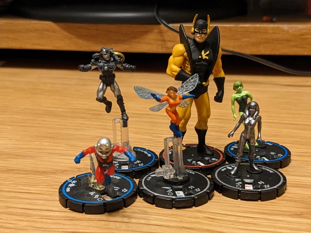 Marvel Heroclix Lot: Ant-Man, Wasp, Yellowjacket, Jocasta, War Machine, Marrina
