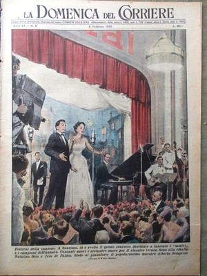 GIORNALE DOMENICA DEL CORRIERE N.9 1955 NOZZE MARIA PIA ALESSANDRO JUGOSLAVIA 