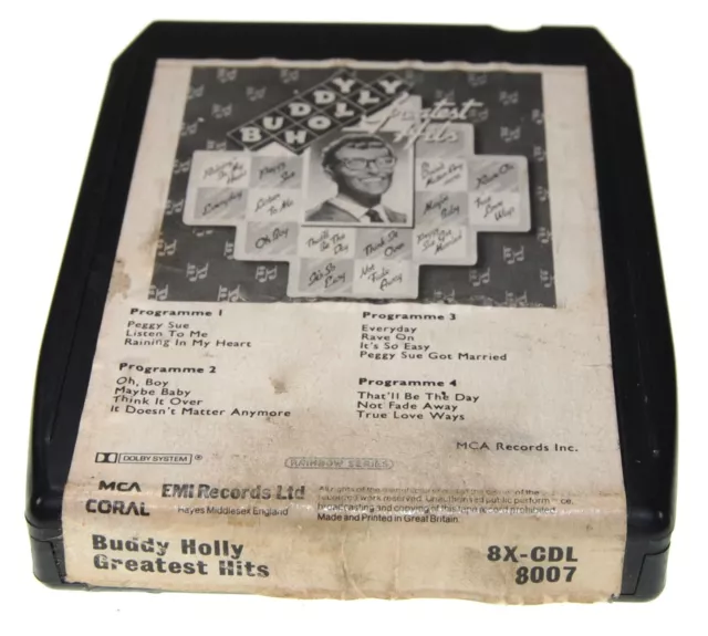 BUDDY HOLLY / GREATEST HITS / B+ / 8-track cassette cartridge