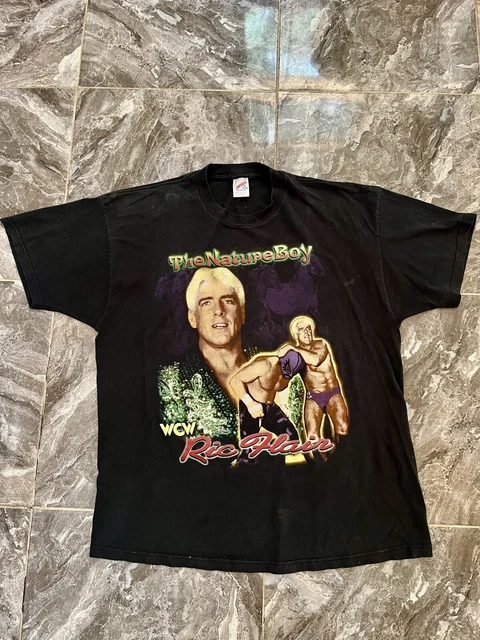 Vtg 90s WCW Ric Flair Rap T Shirt Rare WWF Size 2XL