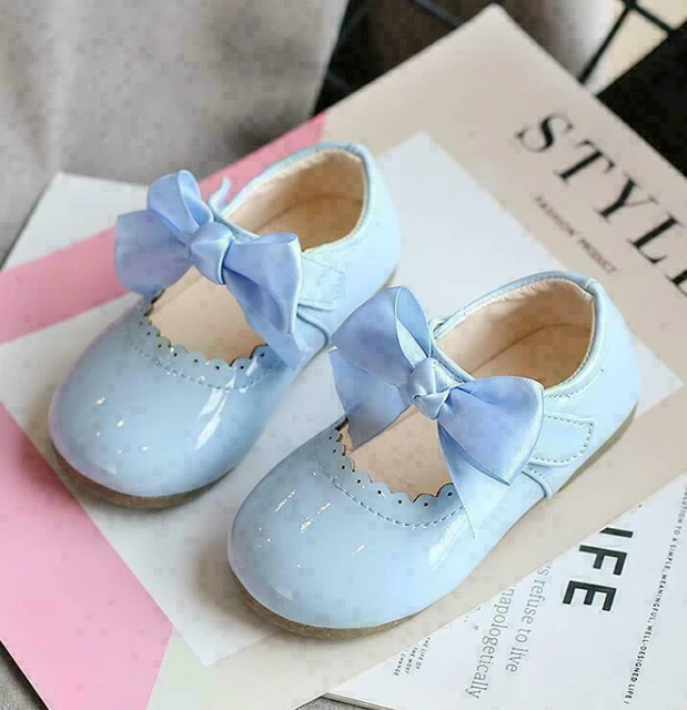 Bambini Bambine Fiocco A Nastro Spagnolo Festa Di Matrimonio Brevetto Bambini Scarpe Da Toodler 6