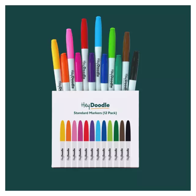 Hey Doodle Markers - Standard Markers (12 Pack)